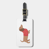 Dachshund Wiener Dog Red Pset Sweater Bagagelabel (Voorkant verticaal)