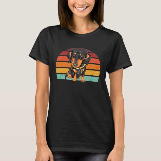 Dachshund Wiener Dog Retro Vintage T-shirt (Voorkant)