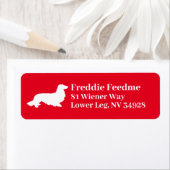 Dachshund Wiener Dog | Rode Retouradres Sticker (Insitu)