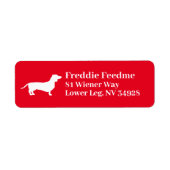 Dachshund Wiener Dog | Rood retouradres Etiket (Voorkant)