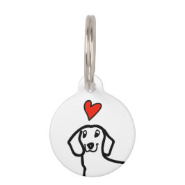 Dachshund Wiener Dog Schattig Eenvoudig Rood Hart  Huisdierpenning