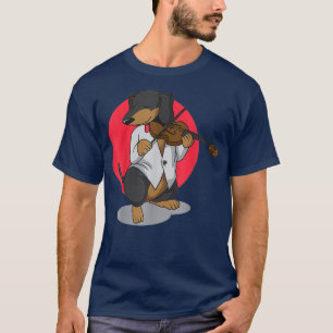 Dachshund Wiener Dog Spel Violin Cute Funny Vio T-shirt