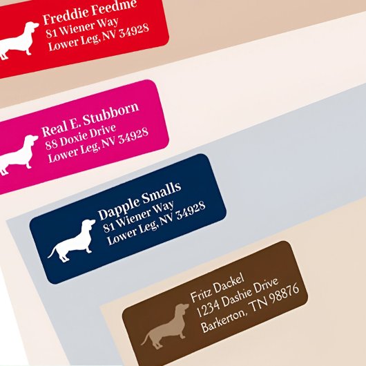 Dachshund Wiener Dog | Terugzendadres marine Etiket