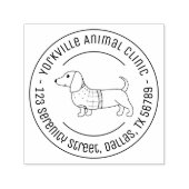 Dachshund Wiener Dog Veterinarian Round Address Zelfinktende Stempel (Design)