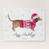 Dachshund Wiener Dog Watercolor Pet Gift Legpuzzel (Horizontaal)