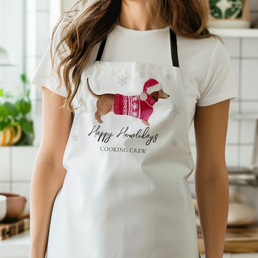 Dachshund Wiener Dog Winter Holiday Schort