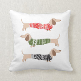 Dachshund Wiener Dogs KerstSweater Holiday Kussen