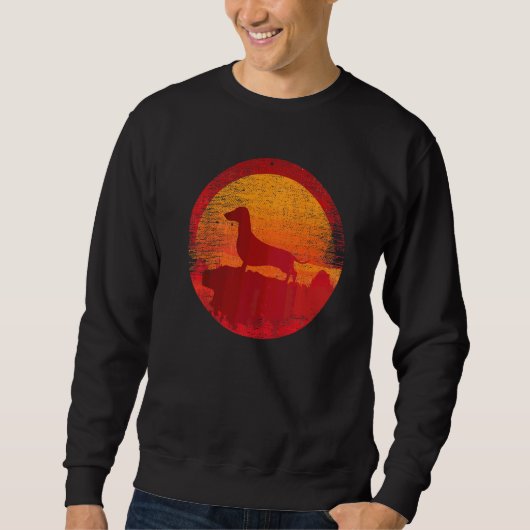 Dachshund Wiener Doxen Dog Retro Sunset Trui (Voorkant)