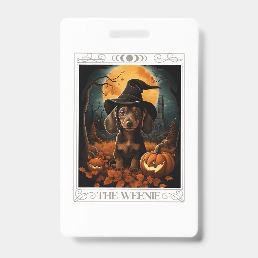 Dachshund Wiener Ghost Funny Halloween Costume Dog Badge (Voorzijde)