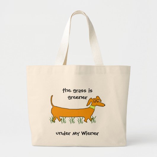 Dachshund Wiener Grote Tote Bag (Voorkant)