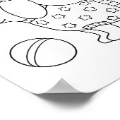 Dachshund Wiener Hond en Bal Kleurplaat Poster (Hoek)