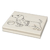 Dachshund Wiener Hond en Bal Kleurplaat Rubberstempel (Stempel)