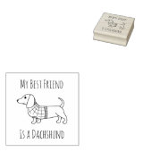 Dachshund Wiener Hond Plaid Sweater Quote 2 Rubberstempel (Gestempeld)