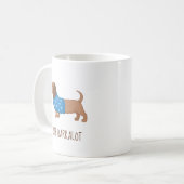 Dachshund Wiener Hond Puppy Aangepaste Naam V2 Koffiemok (Voorkant links)