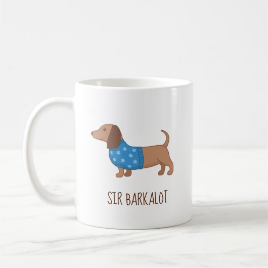 Dachshund Wiener Hond Puppy Aangepaste Naam V2 Koffiemok (Links)