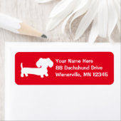 Dachshund Wiener Hond Rode retour adreslabels Etiket (Insitu)