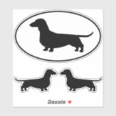 Dachshund Wiener Hondensilhouetten Vinyl Sticker S (Vel)