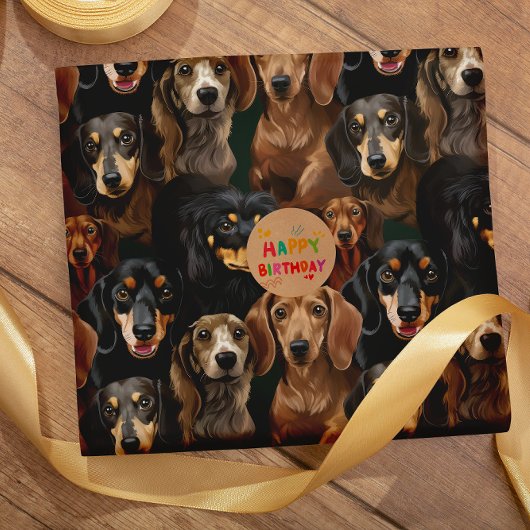 Dachshund ...wiener naadloos patroon cadeaupapier