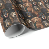 Dachshund ...wiener naadloos patroon cadeaupapier (Rol Hoek)