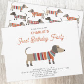 Dachshund Wiener Worst Hond Eerste Verjaardagsfees Kaart