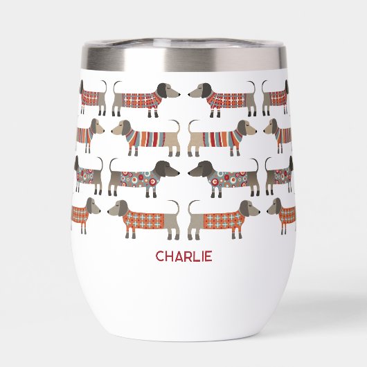 Dachshund Wiener Worst Hond gepersonaliseerd (Achterkant)