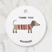 Dachshund Wiener Worst Hond gepersonaliseerd Bedankjes Labels (Voorkant)