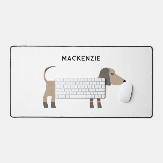 Dachshund Wiener Worst Hond gepersonaliseerd Bureaumat (Keyboard & Muis)