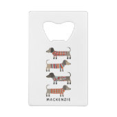 Dachshund Wiener Worst Hond gepersonaliseerd Creditkaart Flessenopener (Achterkant)