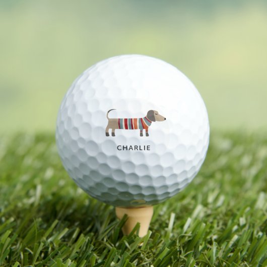 Dachshund Wiener Worst Hond gepersonaliseerd Golfballen (Insitu Shirt)