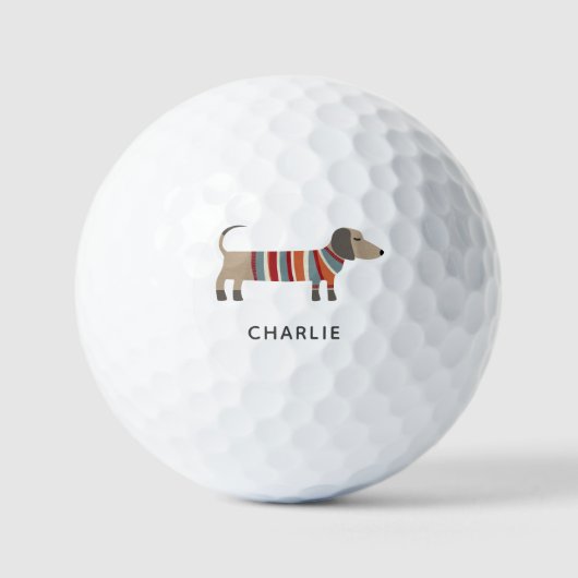 Dachshund Wiener Worst Hond gepersonaliseerd Golfballen (Voorkant)