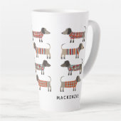 Dachshund Wiener Worst Hond gepersonaliseerd Latte Mok (Rechterhoek)