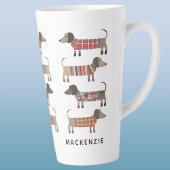 Dachshund Wiener Worst Hond gepersonaliseerd Latte Mok