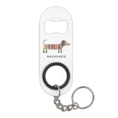 Dachshund Wiener Worst Hond gepersonaliseerd Mini Flessenopener (Achterkant)