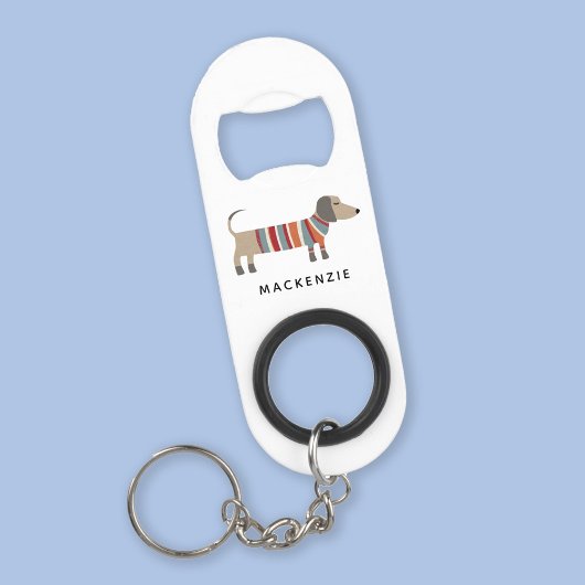 Dachshund Wiener Worst Hond gepersonaliseerd Mini Flessenopener