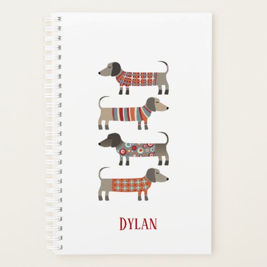 Dachshund Wiener Worst Hond gepersonaliseerd Planner (Voorkant)