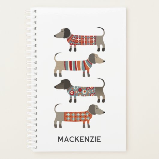 Dachshund Wiener Worst Hond gepersonaliseerd Planner (Voorkant)