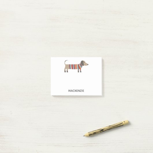 Dachshund Wiener Worst Hond gepersonaliseerd Post-it® Notes (Op bureau)