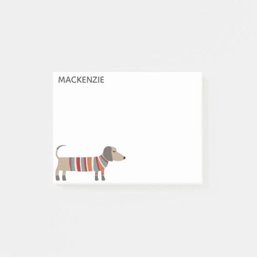 Dachshund Wiener Worst Hond gepersonaliseerd Post-it® Notes (Voorkant)