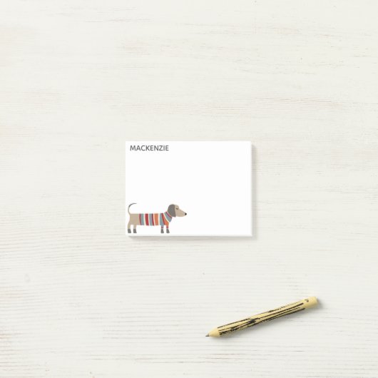 Dachshund Wiener Worst Hond gepersonaliseerd Post-it® Notes (Op bureau)