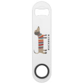 Dachshund Wiener Worst Hond gepersonaliseerd Speed Flessenopener (Achterkant)