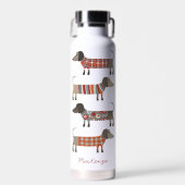 Dachshund Wiener Worst Hond gepersonaliseerd Waterfles (Voorkant)