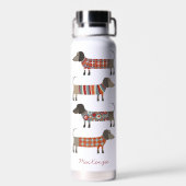 Dachshund Wiener Worst Hond gepersonaliseerd Waterfles (Achterkant)