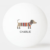 Dachshund Wiener Worst Hond Gepersonaliseerde naam Pingpongbal (Voorkant)
