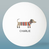 Dachshund Wiener Worst Hond Gepersonaliseerde naam Pingpongbal