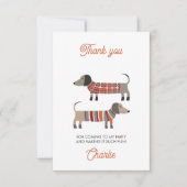 Dachshund Wiener Worst Hond Gepersonaliseerde Part Bedankkaart (Voorkant)