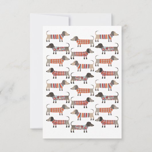 Dachshund Wiener Worst Hond Gepersonaliseerde Part Bedankkaart (Achterkant)