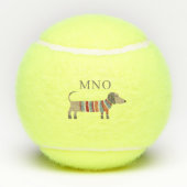 Dachshund Wiener Worst Hond Monogram Gepersonalise Tennisballen (Achterkant)