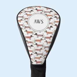 Dachshund Wiener Worst Hond Monogram Golfheadcover