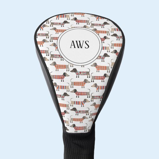 Dachshund Wiener Worst Hond Monogram Golfheadcover