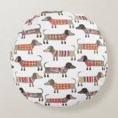 Dachshund Wiener Worst Hond Rond Kussen (Voorkant)